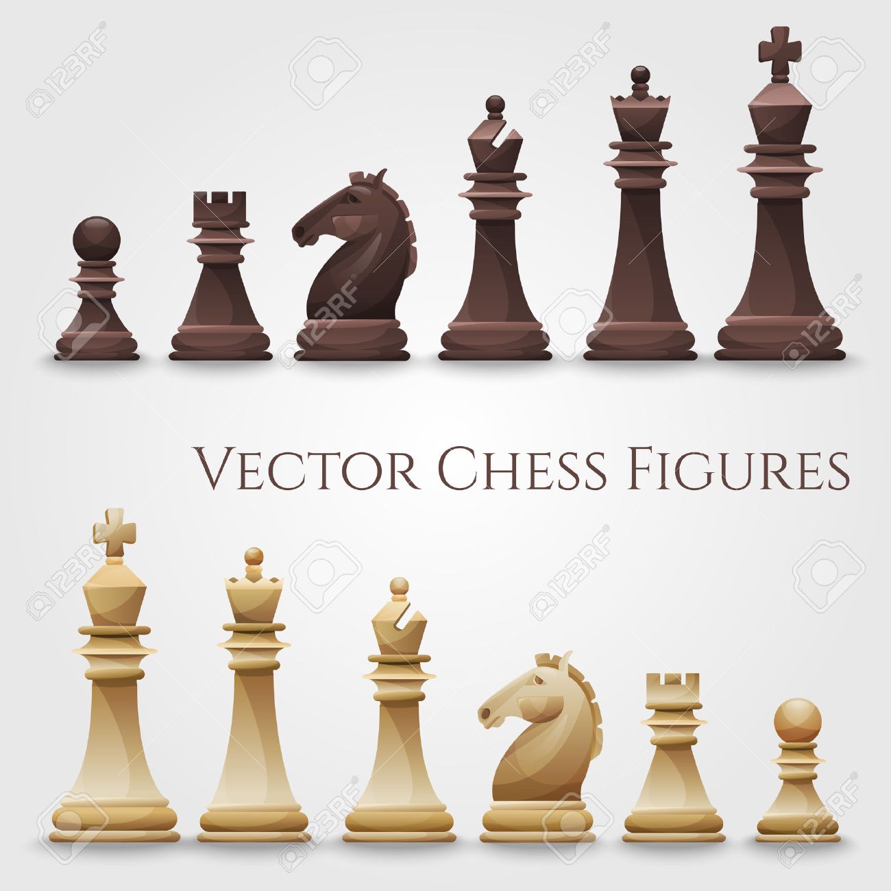 vector chess figures black
