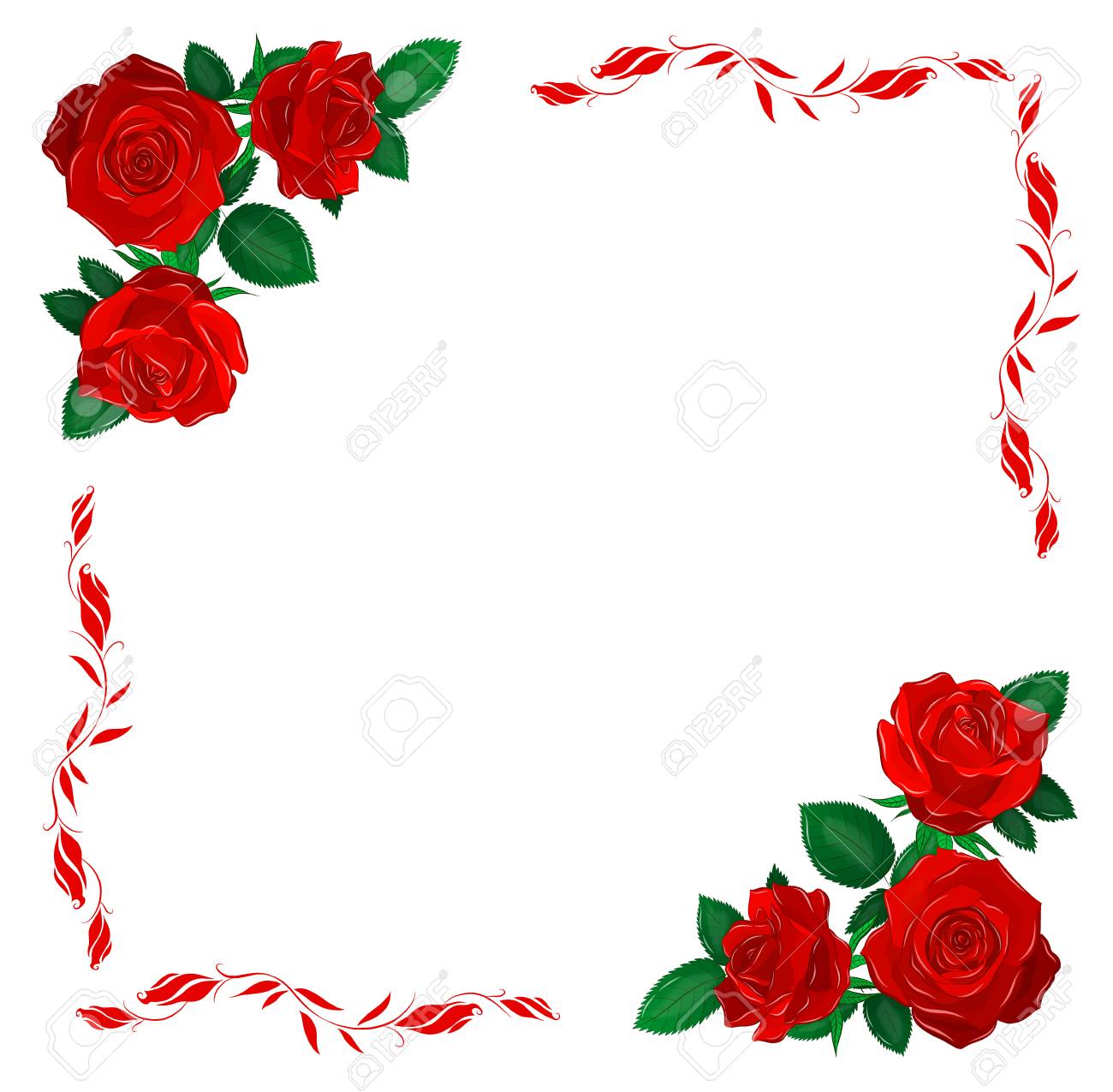 Red Rose Frame Royalty Free Cliparts Vectors And Stock Illustration Image 123617515