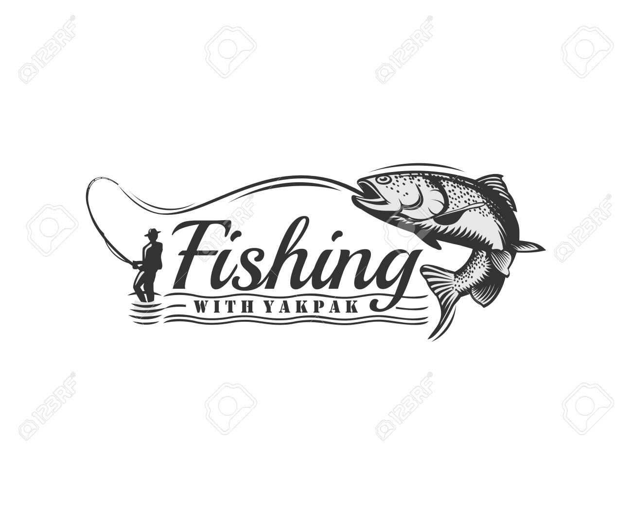 Download Vintage Fishing Logo Vector Template Royalty Free Cliparts Vectors And Stock Illustration Image 145055541