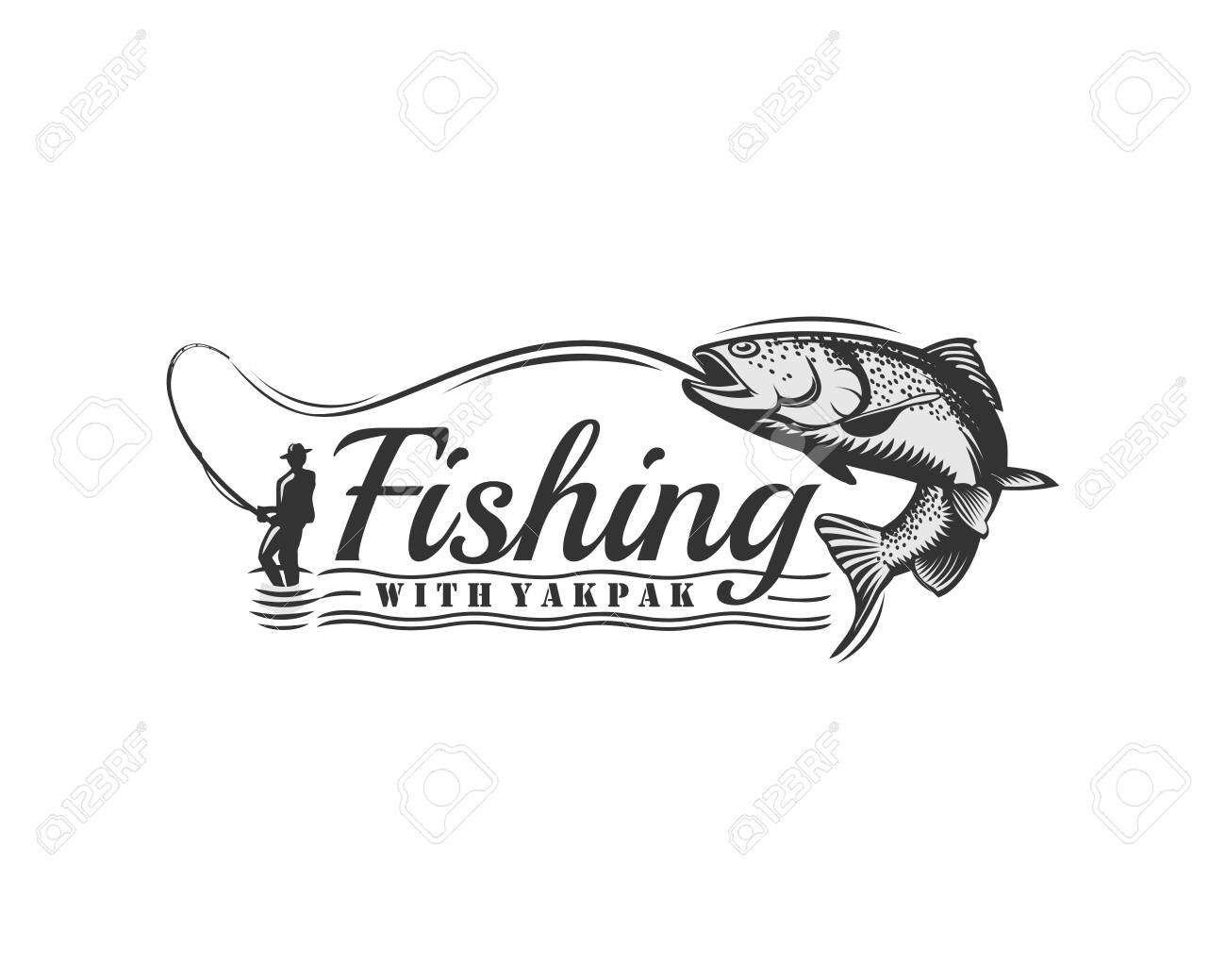 Vintage Fishing Logo Vector Template Royalty Free SVG, Cliparts, Vectors,  and Stock Illustration. Image 145055541.