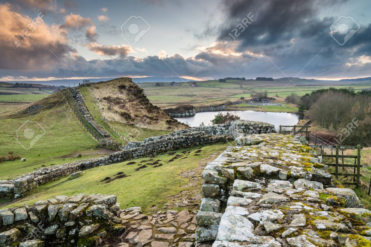 Milecastle 42 on Hadrian's Wall - The Pennine Way walking trail joins the Roman Wall at this section - 54627335 Milecastle 42 on Hadrian's Wall - The Pennine Way walking trail joins the Roman Wall at this section - 54627335