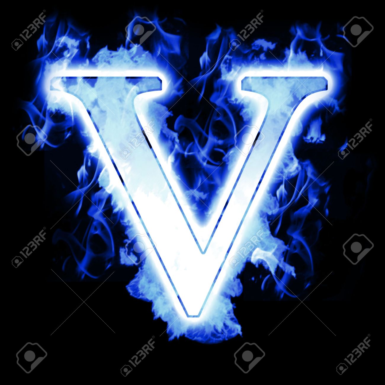 Burning Letter With Cold Blue Flames Ice Flame Alphabet Stock Photo Picture And Royalty Free Image Image
