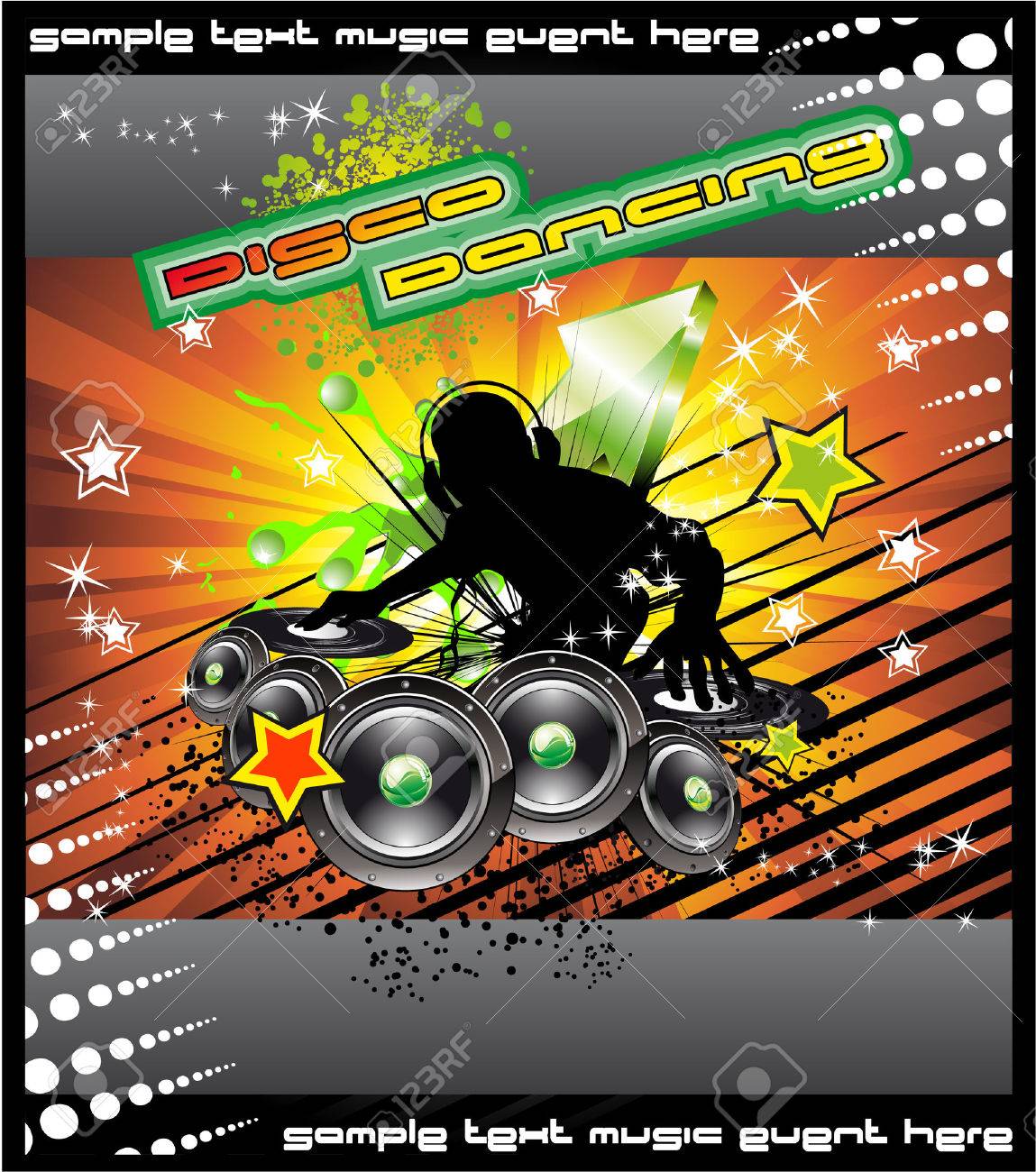 colorful disk jockey musical event hintergrund für disco flyer disk flyer