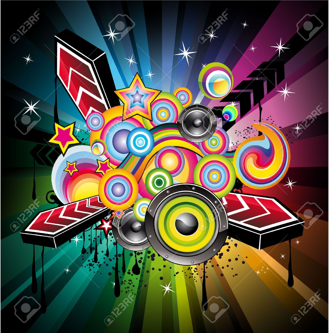 abstractos de rainbow disco de música de fondo para eventos flyers