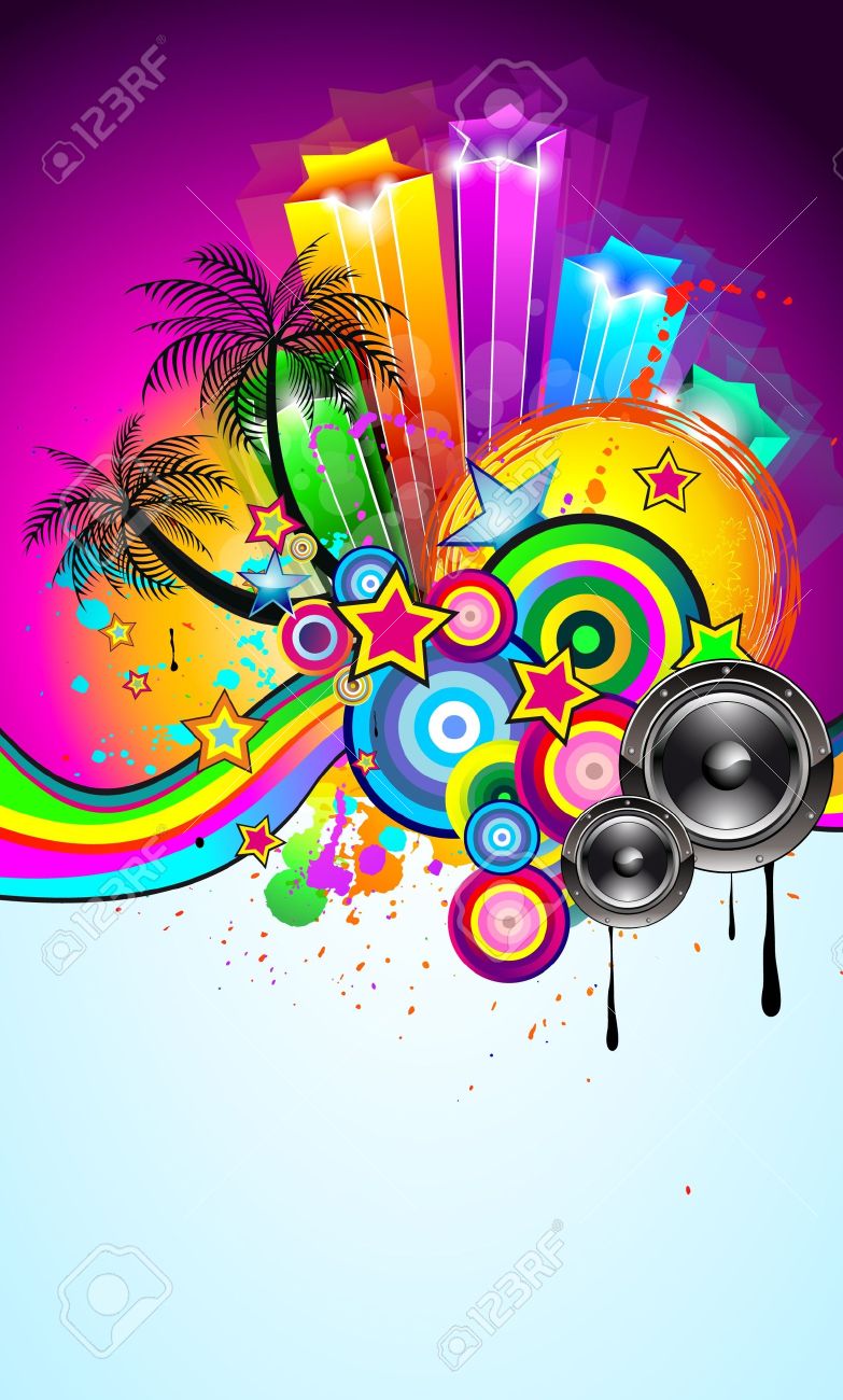 Disco dance tropical music flyer Royalty Free Vector Image