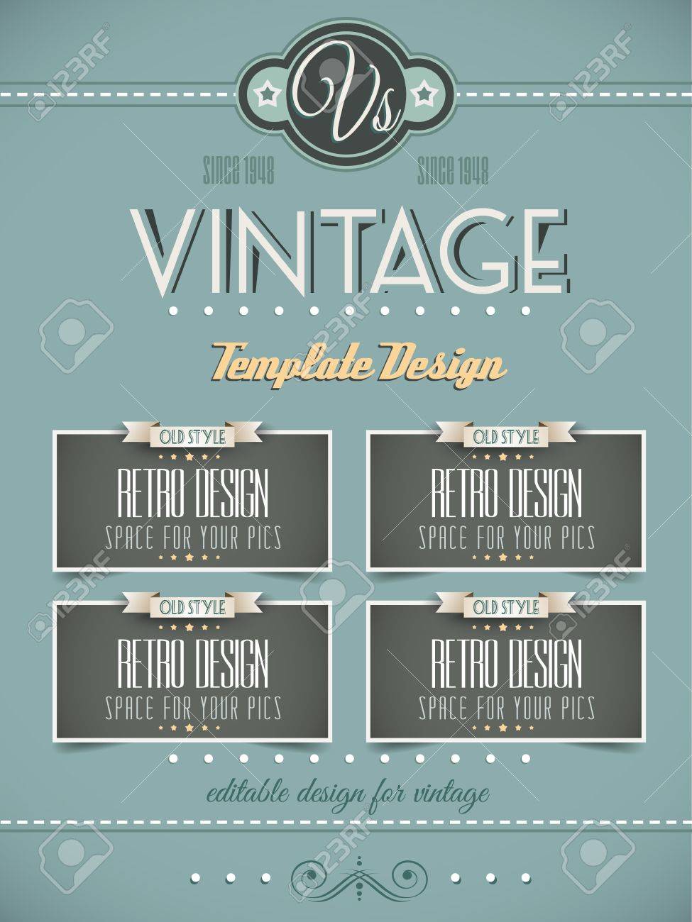 vintage retro page template for a variety of purposes website