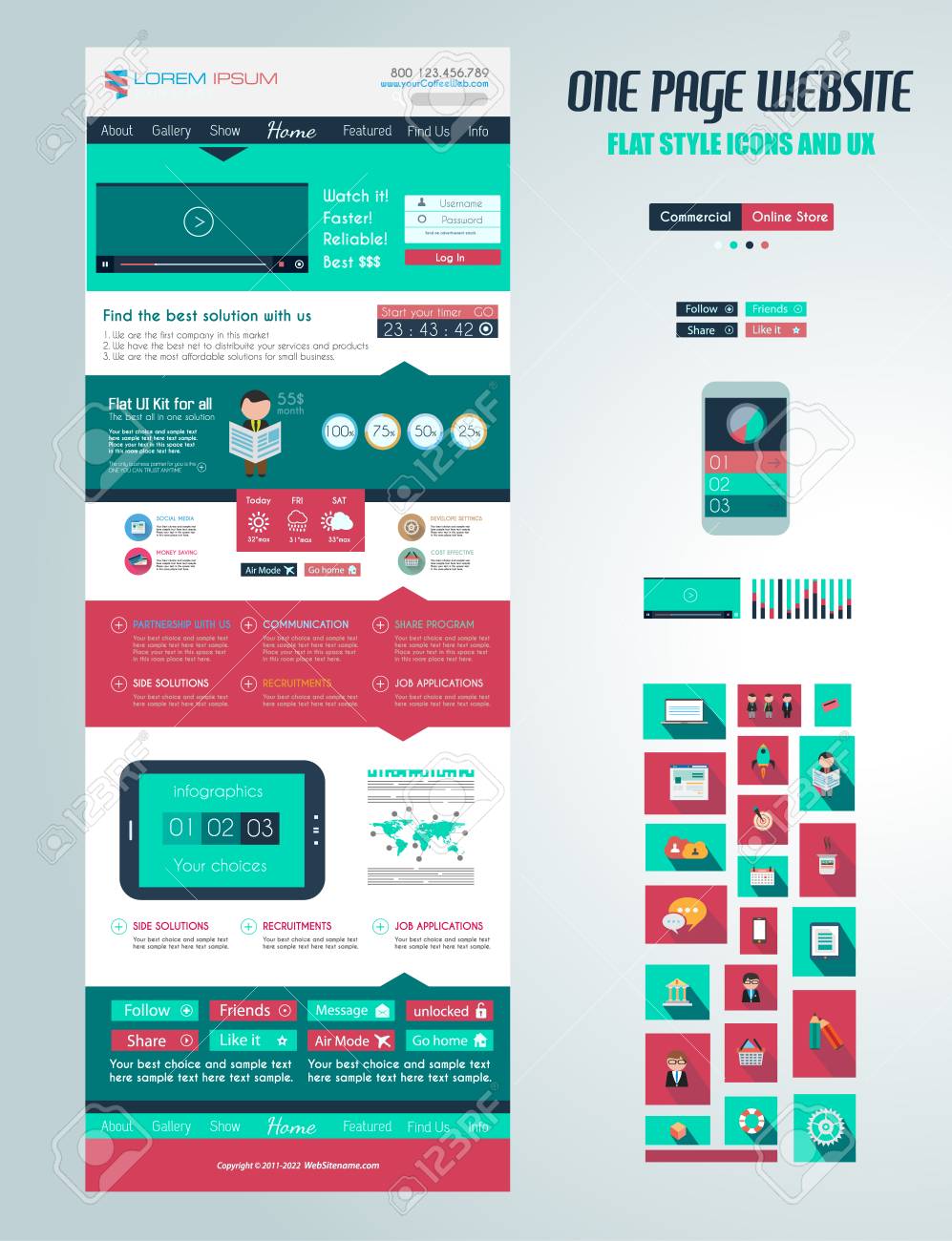 one page menu template free