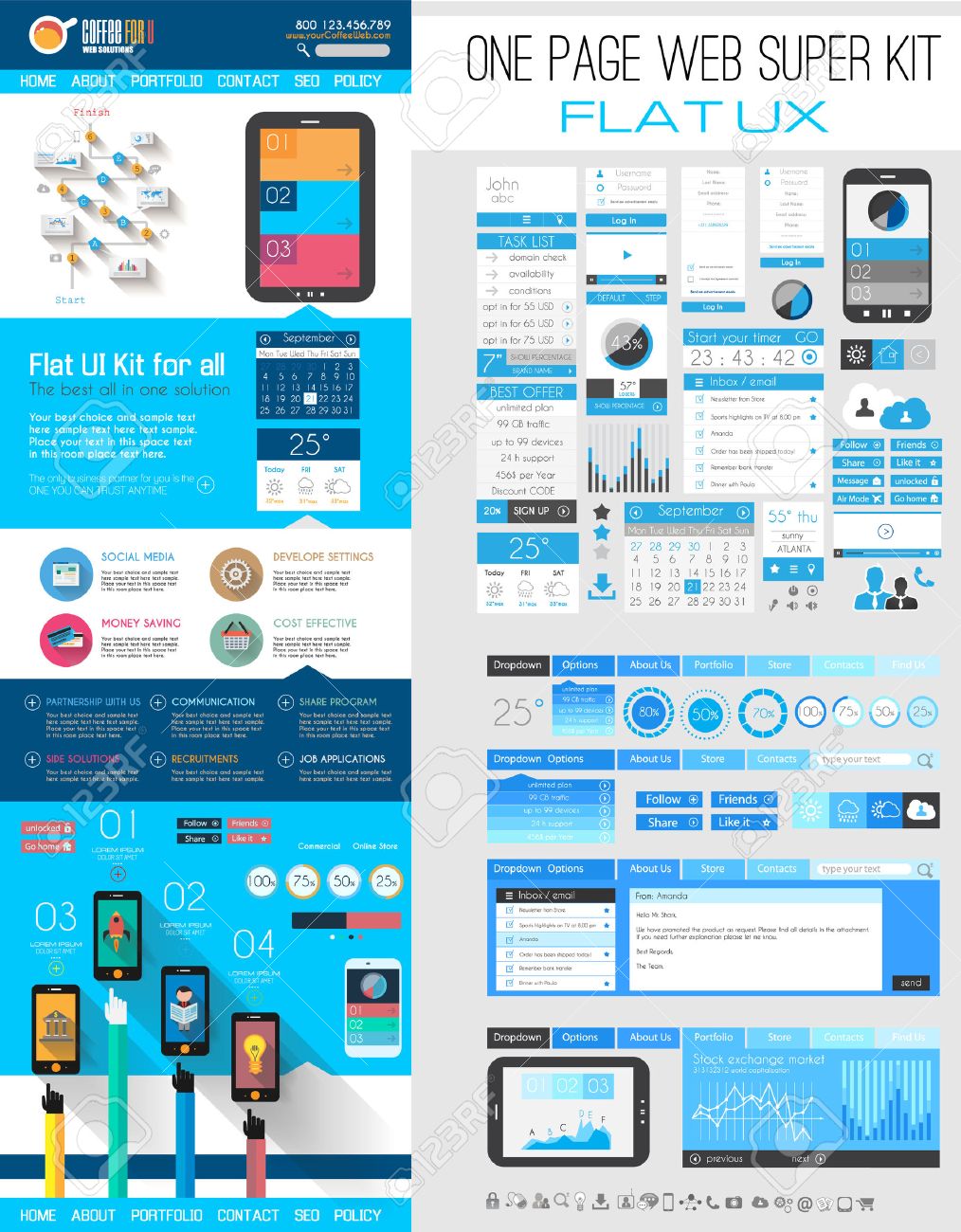 one page menu template free