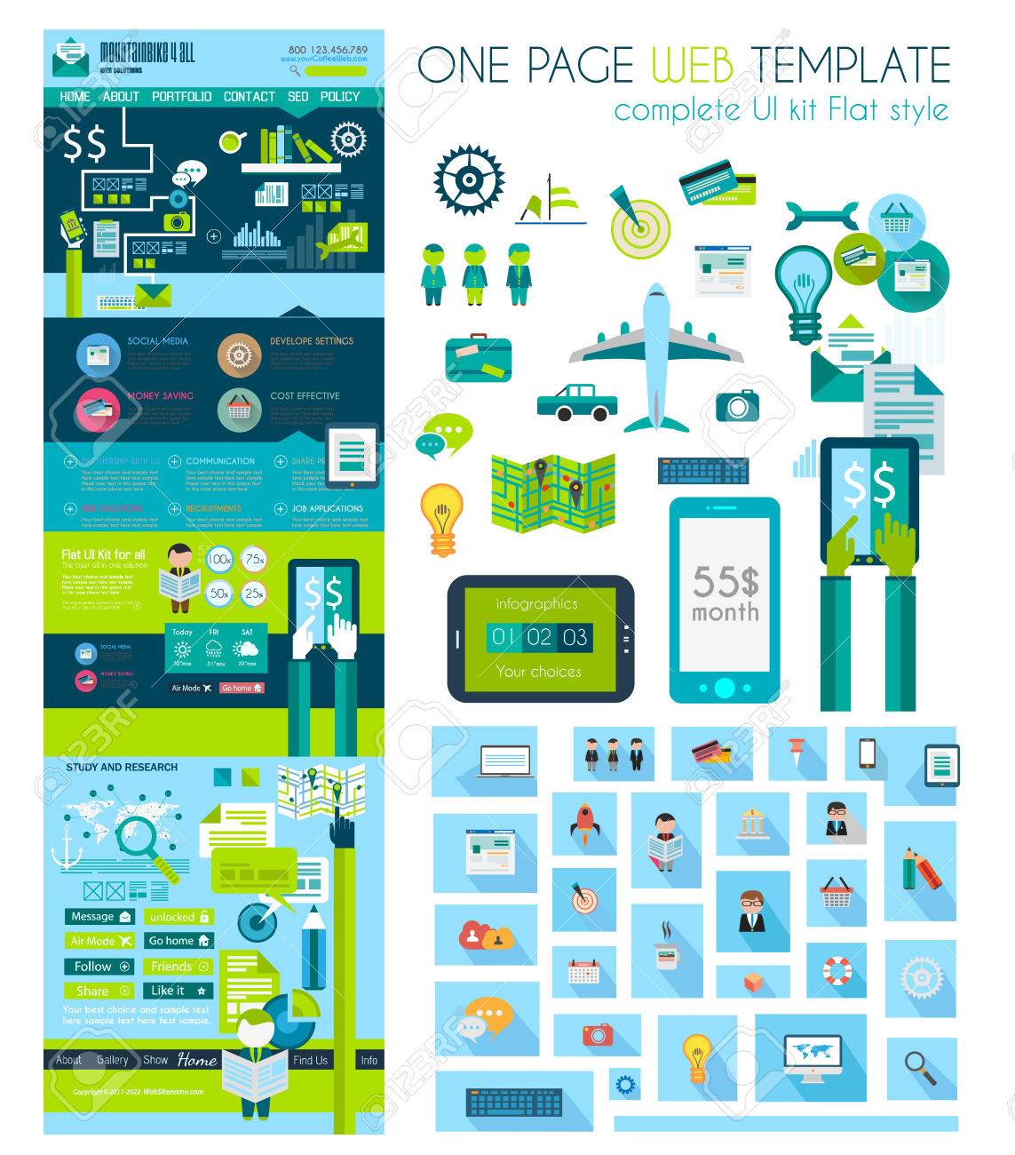 one page menu design
