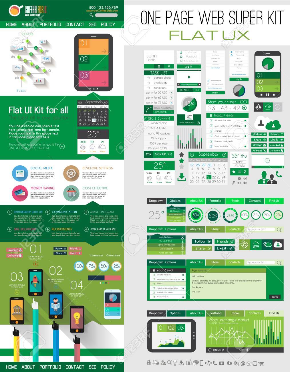 one page menu design