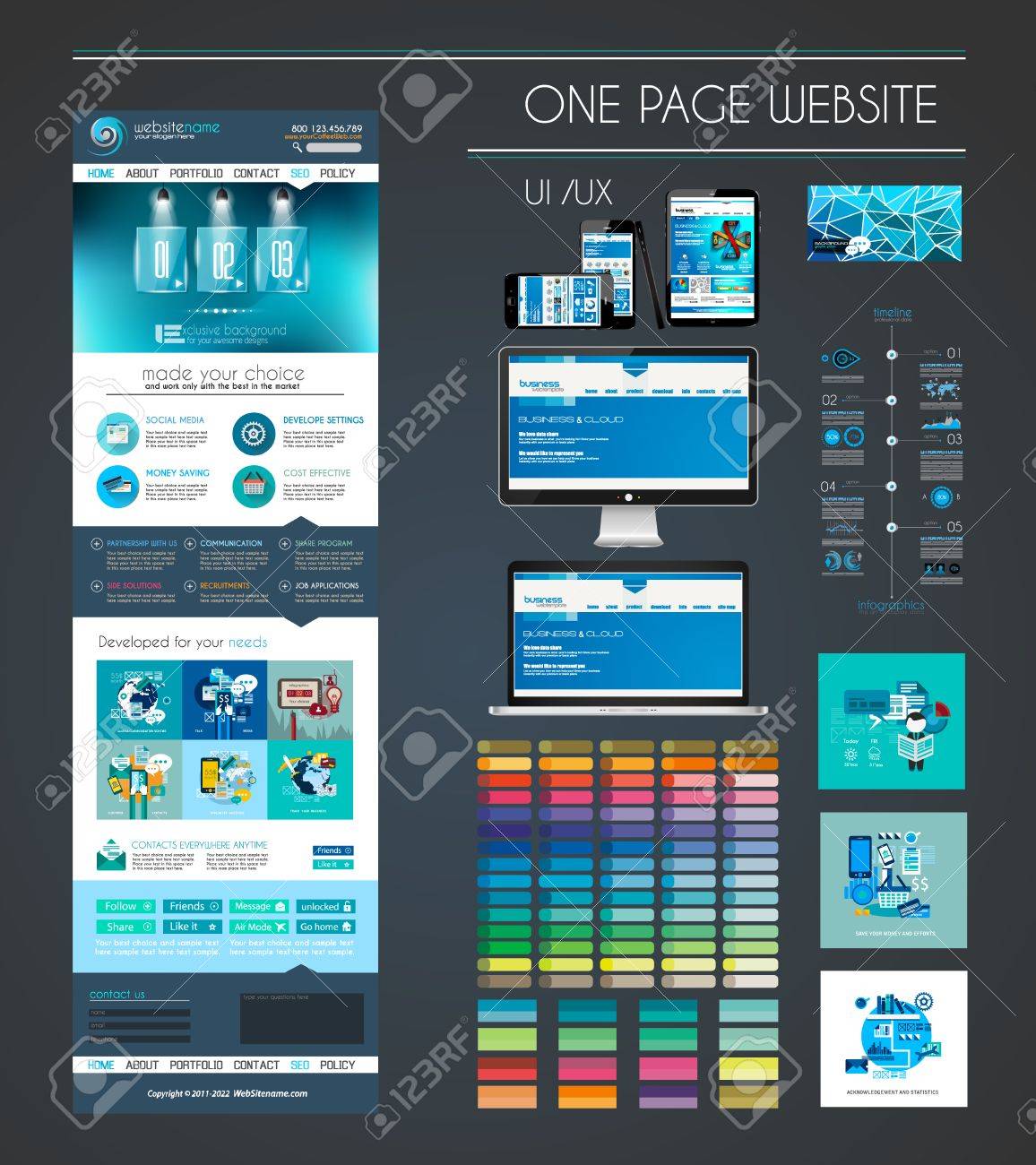 one page menu template free