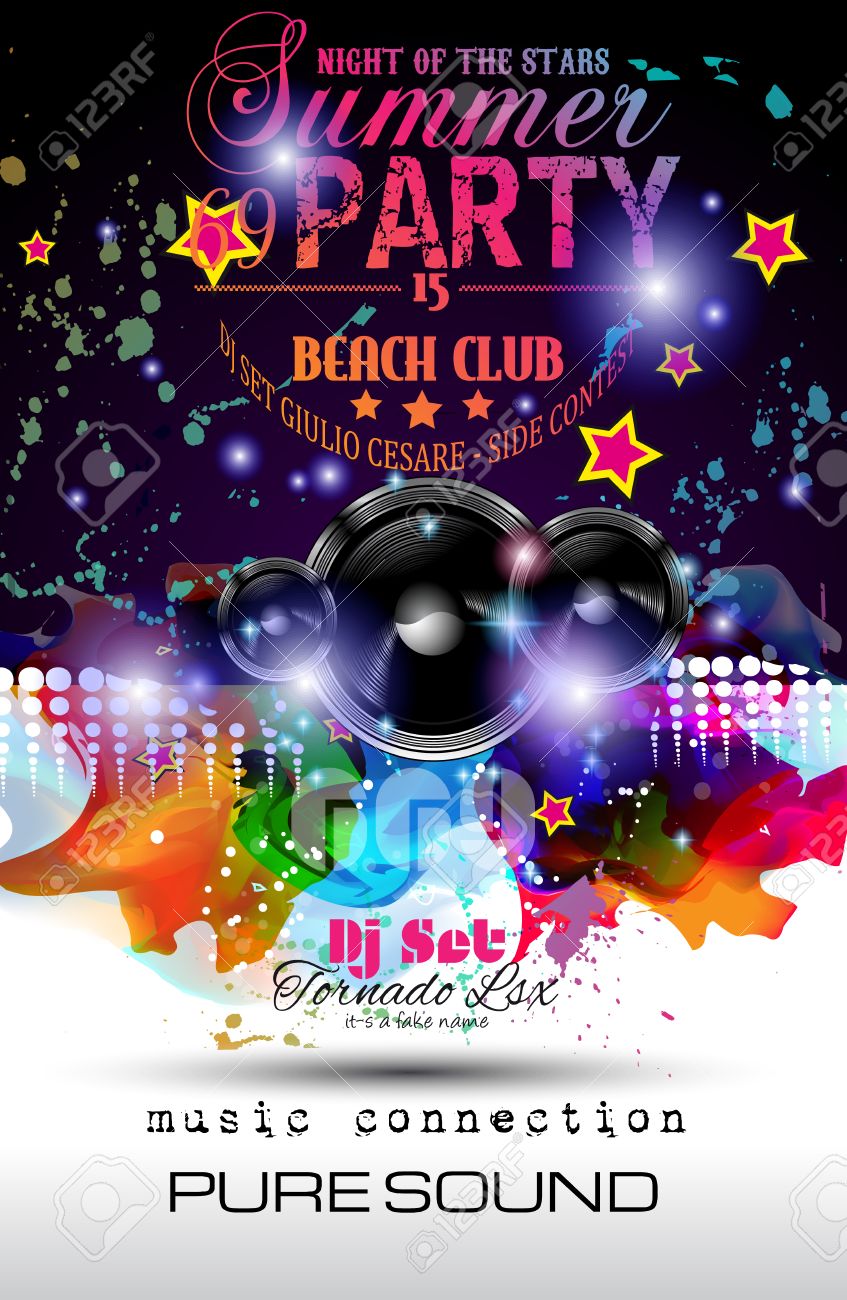 disco night club flyer layout with speaker shape and music themed night clubs flyers
