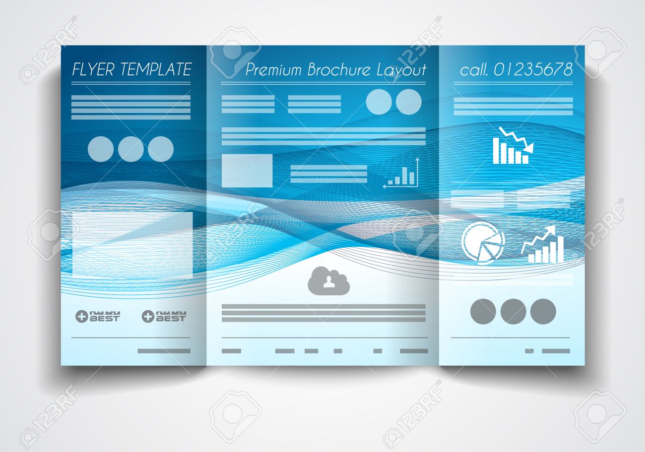 vector tri fold brochure template design or flyer layout to use