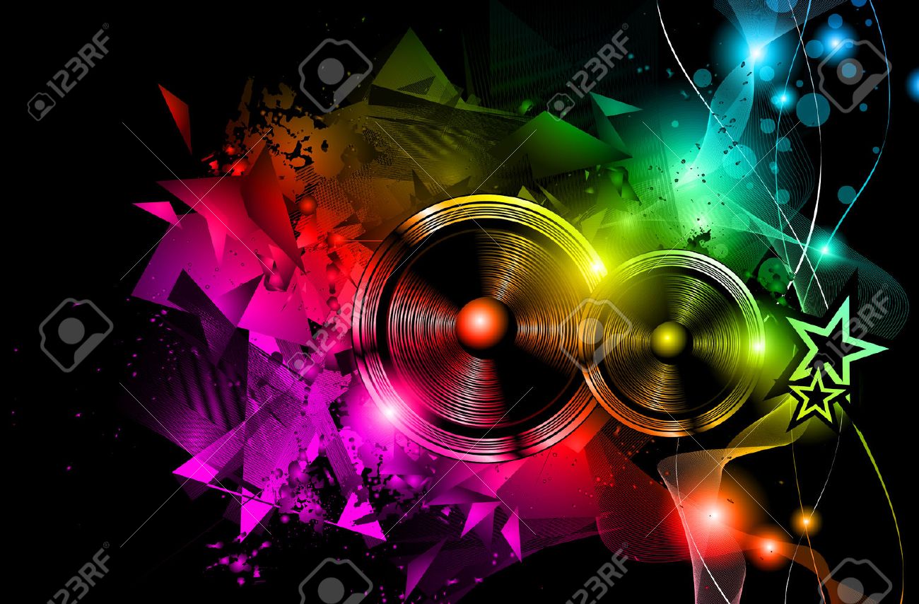 disco night club flyer layout with speaker shape and music themed club flyer backgrounds