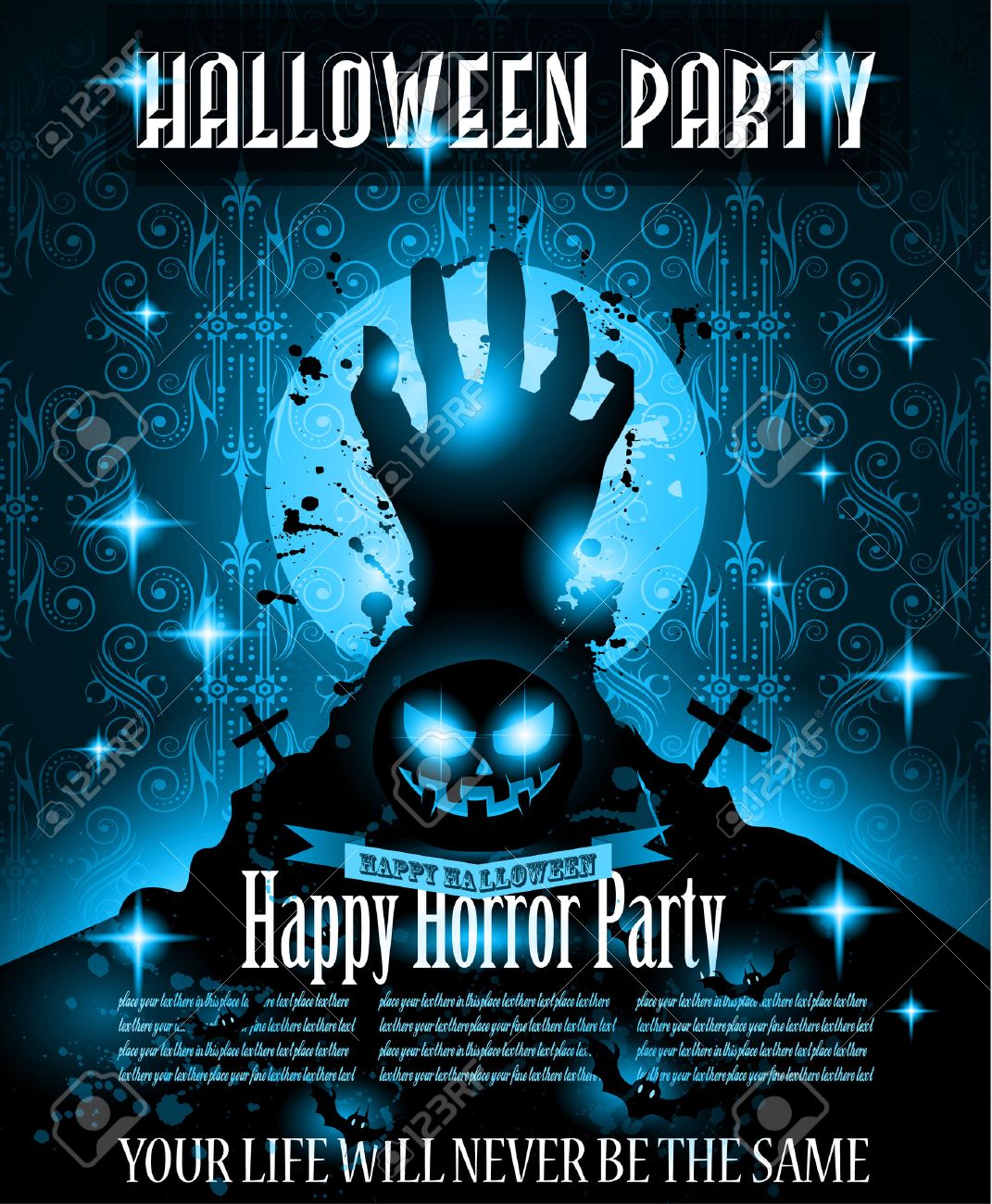 halloween nacht party ereignis flyer vorlage mit platz für text