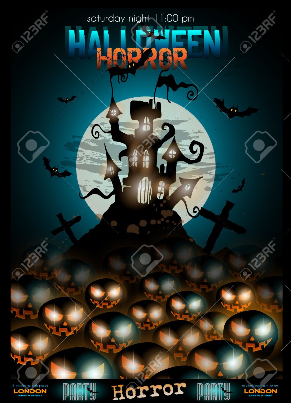 halloween nacht party ereignis flyer vorlage mit platz für text