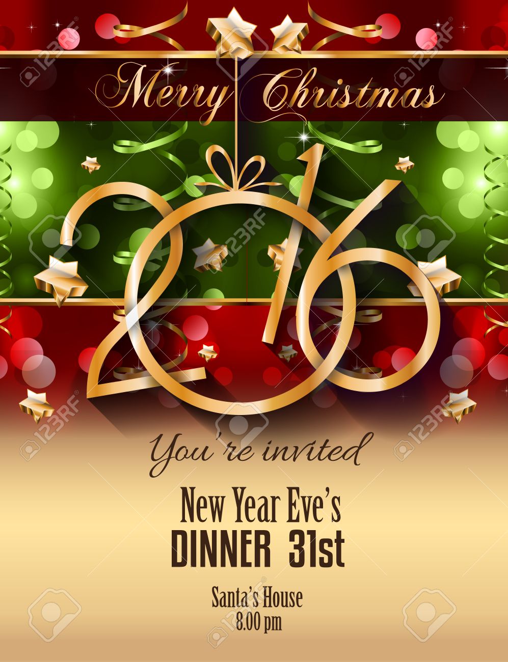 2016 christmas and happy new year party flyer complete layout