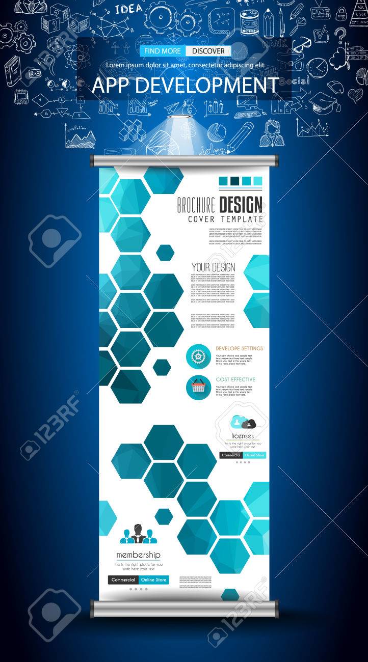App Development Infpgraphic Concept Background With X Banner