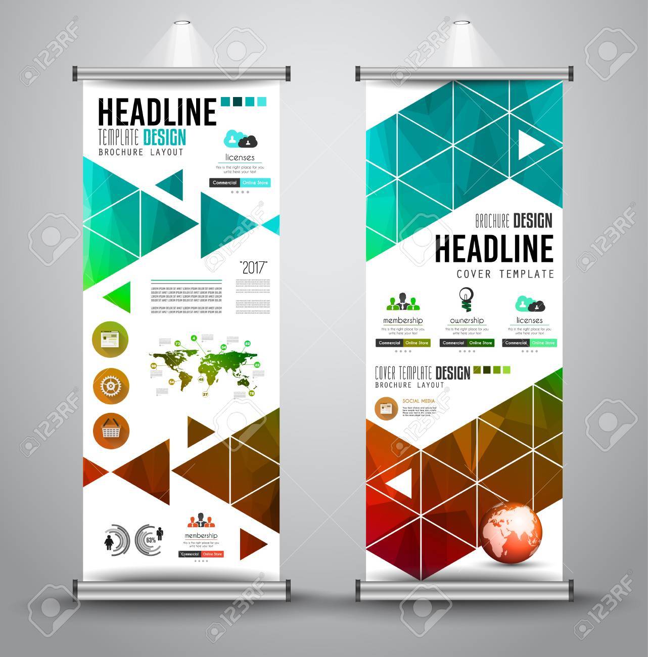 Advertisement Roll Up Business Or Brochure Banner With Vertical Royalty Free Cliparts Vectors And Stock Illustration Image 69949000