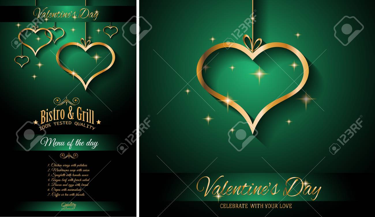 valentinstag restaurant menü schablonen hintergrund für romantisches