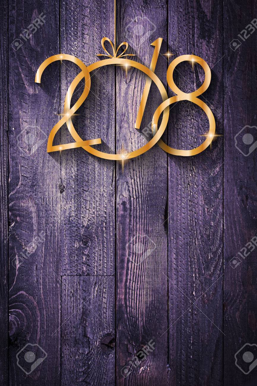 2018 happy new year seasonal background with real wood background wood background flyer