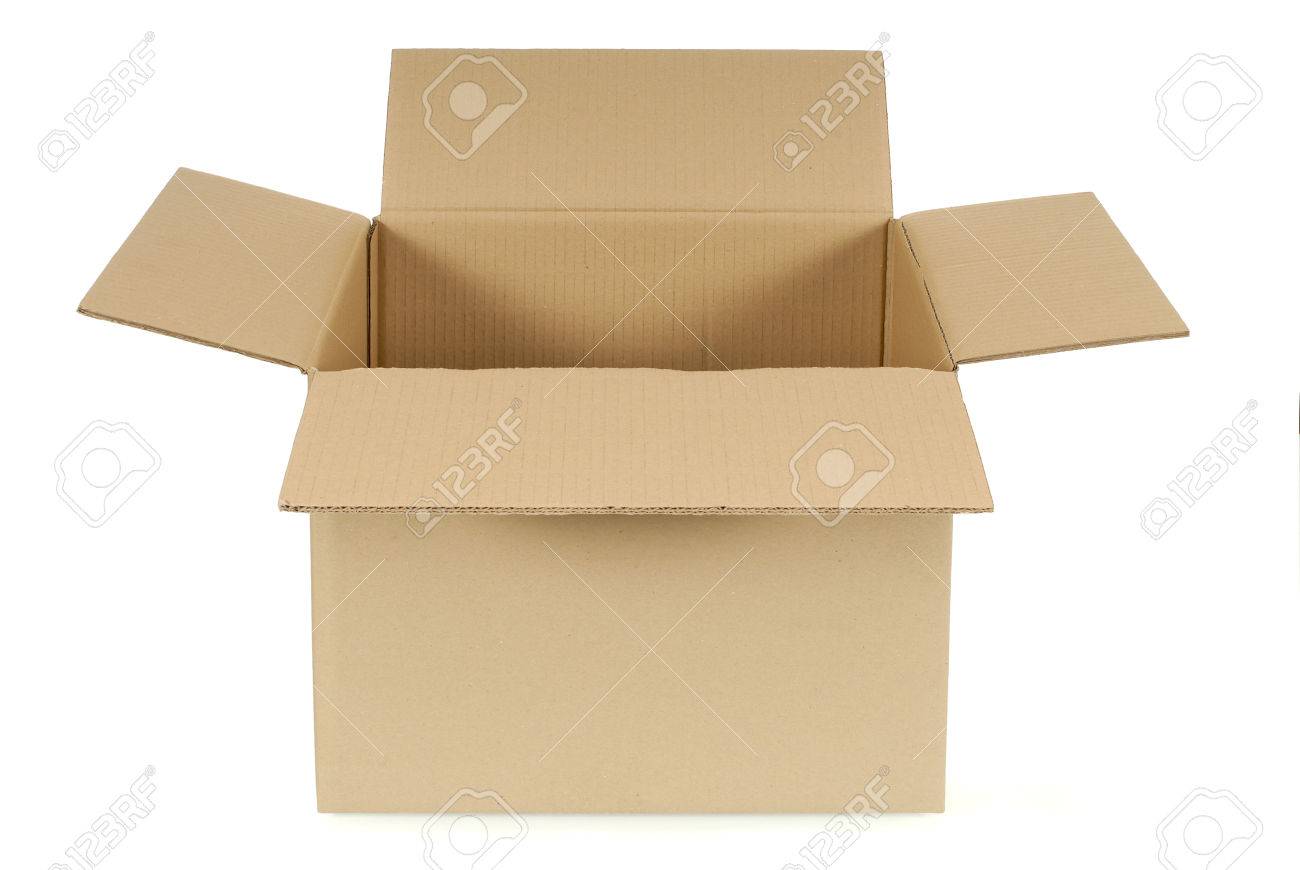 Download Front View Of An Open Plain Brown Blank Cardboard Box Isolated Stock Photo Picture And Royalty Free Image Image 37236985