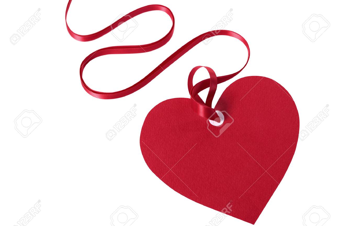 Valentine Gift Tag, Red Heart Shape, Isolated On White Background. Stock  Photo, Picture And Royalty Free Image. Image 50816582.