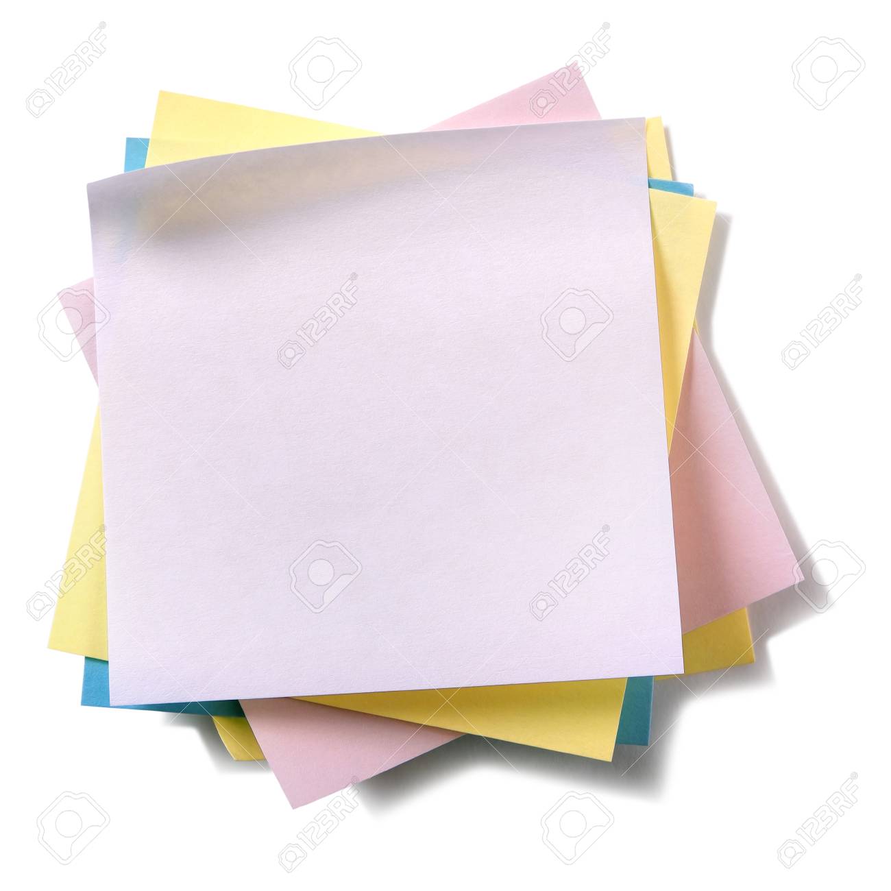 Untidy pile various colors sticky post notes isolated on white - 96048103 Untidy pile various colors sticky post notes isolated on white - 96048103