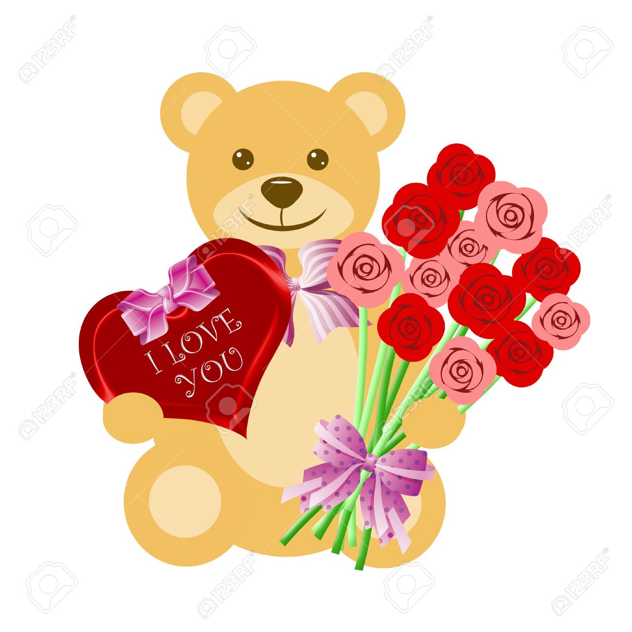heart with teddy bear