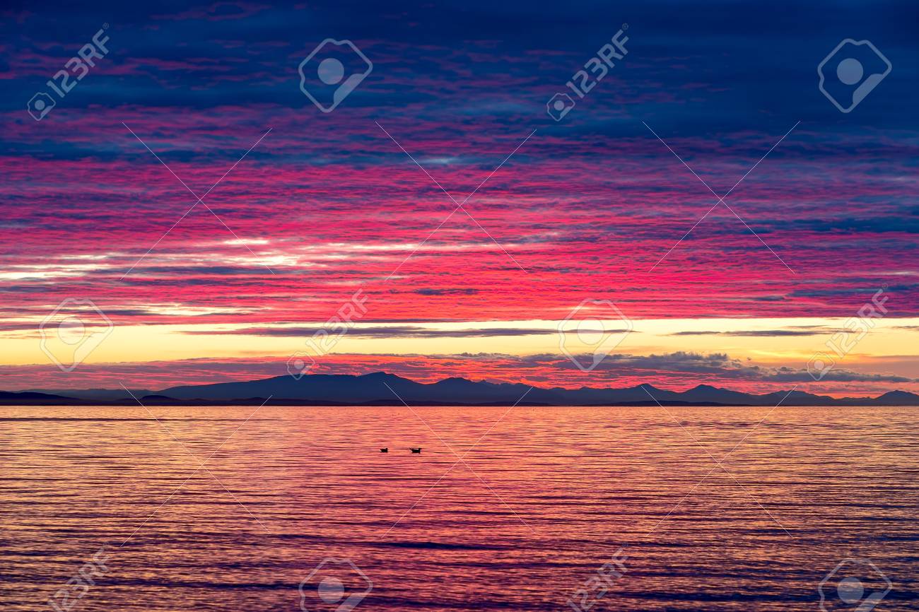 intense dramatic sunset color