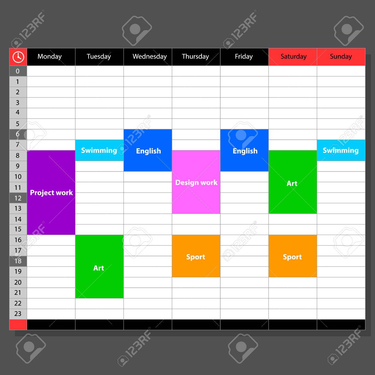 week schedule the illustration shows a template for a week planner week planner software
