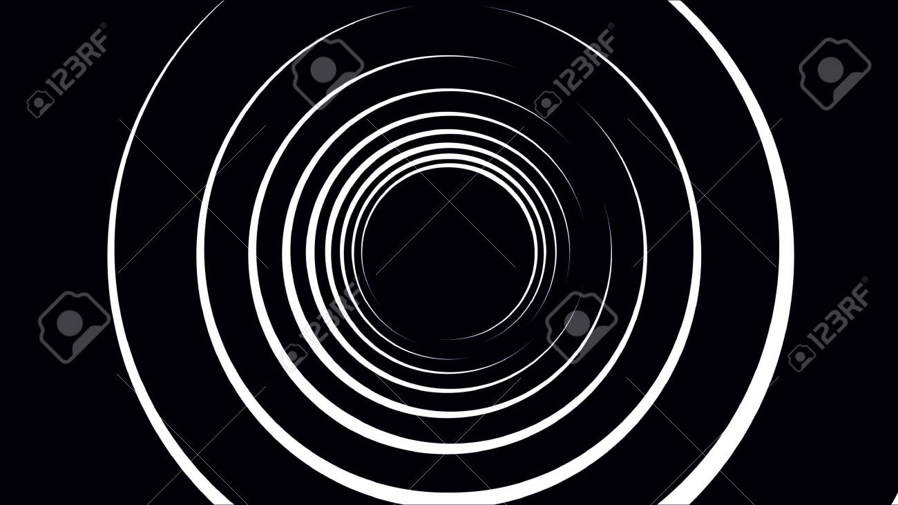 Black and white infinite tunnel of circles moving slowly on black background. Animation. Flying through monochrome tunnel of rings, seamless loop. - 128893586 Black and white infinite tunnel of circles moving slowly on black background. Animation. Flying through monochrome tunnel of rings, seamless loop. - 128893586