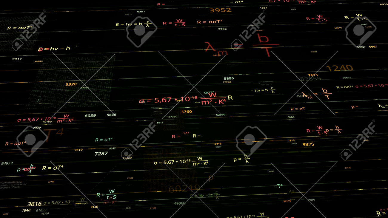 Colorful mathematical formulas. Animation. Software mathematical formulas in electronic space. Neon math formulas on dark background - 169163142 Colorful mathematical formulas. Animation. Software mathematical formulas in electronic space. Neon math formulas on dark background - 169163142