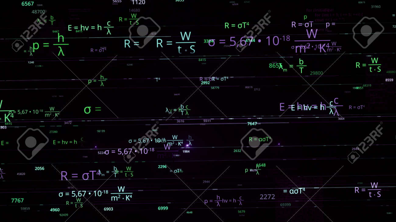 Artificial intelligence AI writing abstract math and physics formulas with glitch effect. Animation. Concept of studies and technologies, seamless loop. - 169162872 Artificial intelligence AI writing abstract math and physics formulas with glitch effect. Animation. Concept of studies and technologies, seamless loop. - 169162872