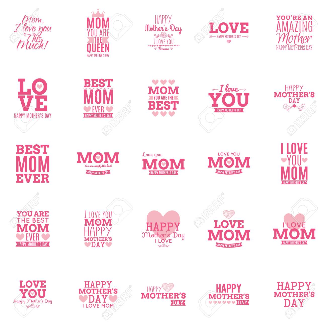 abstract mother day labels on a white background royalty free mother s day labels
