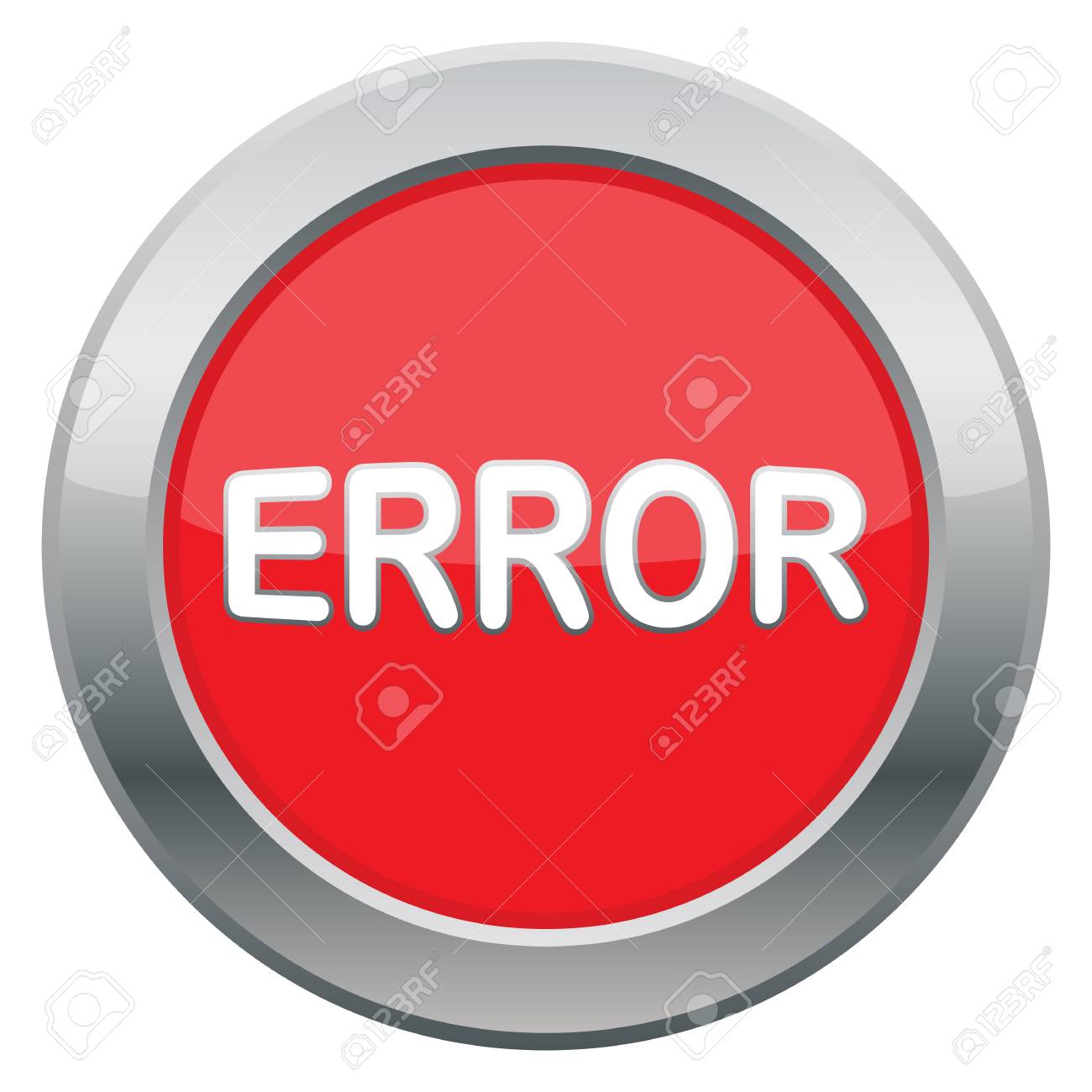 An Error Icon In Red Isolated On A White Background Royalty Free SVG,  Cliparts, Vectors, and Stock Illustration. Image 45666703., image size:1300x1300