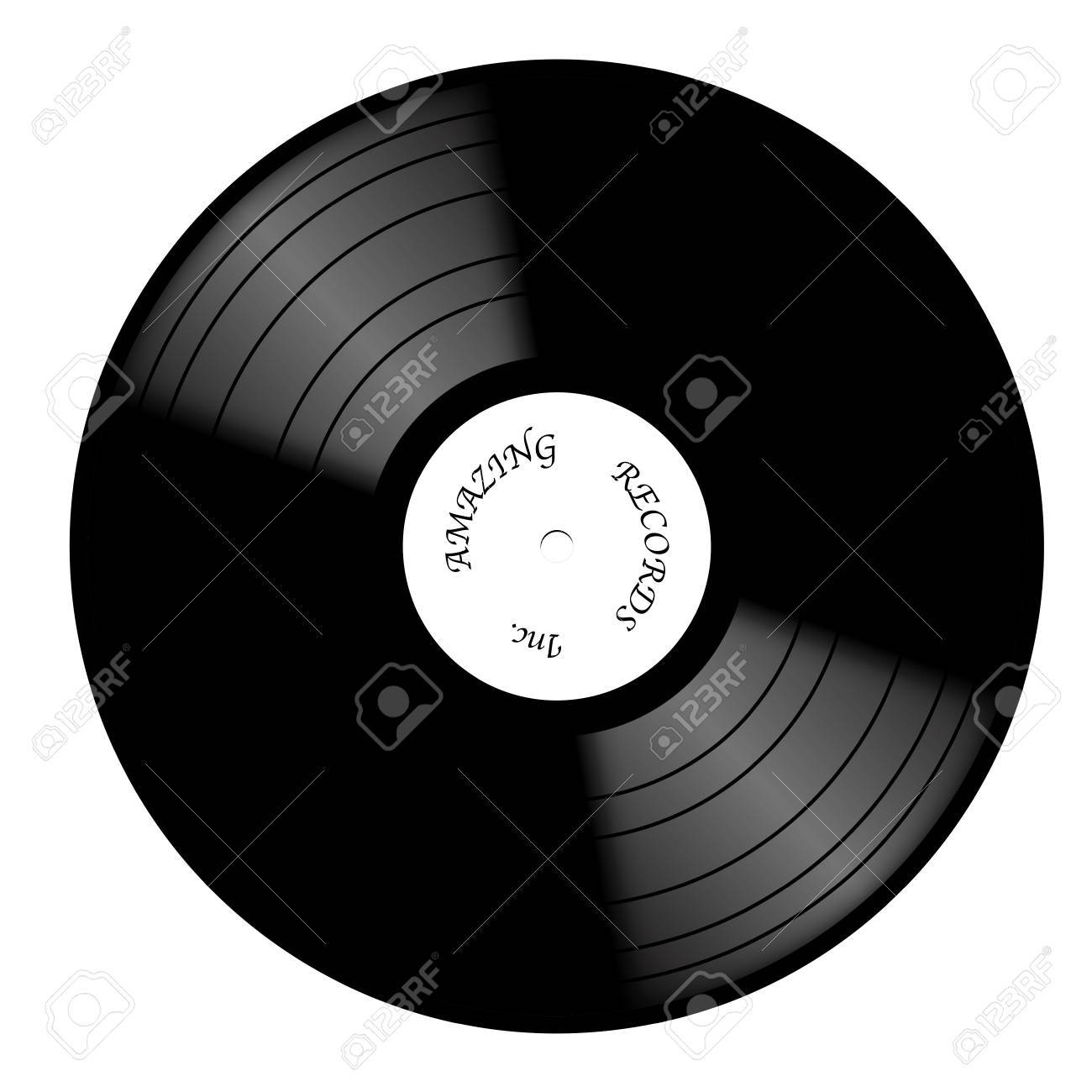 白い背景で隔離のホワイトレーベルとビニール レコード のイラスト素材 ベクタ Image 白い背景で隔離のホワイトレーベルとビニール レコード のイラスト素材 ベクタ Image