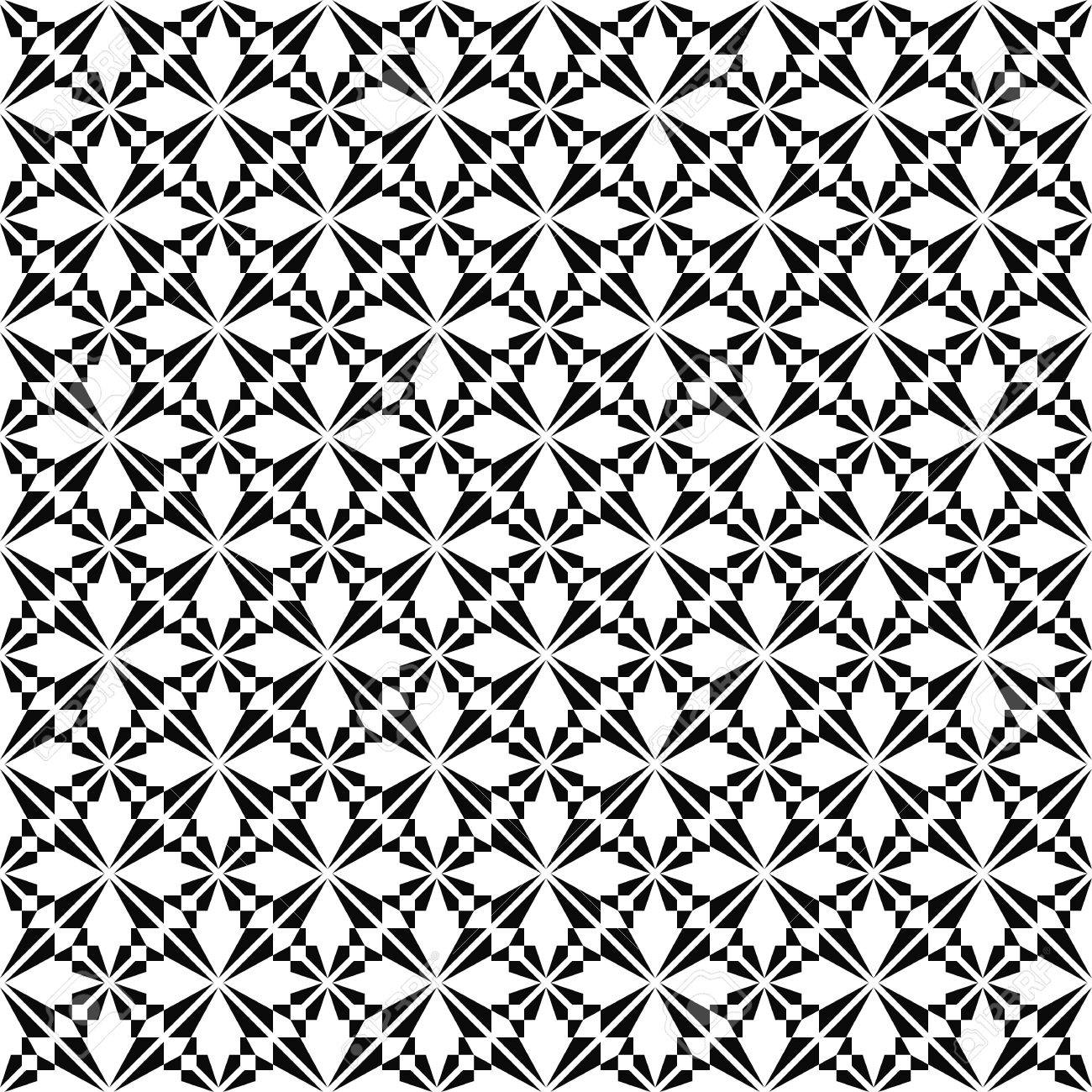 モノクロのシームレスな幾何学模様デザインのベクトルの背景 のイラスト素材 ベクタ Image