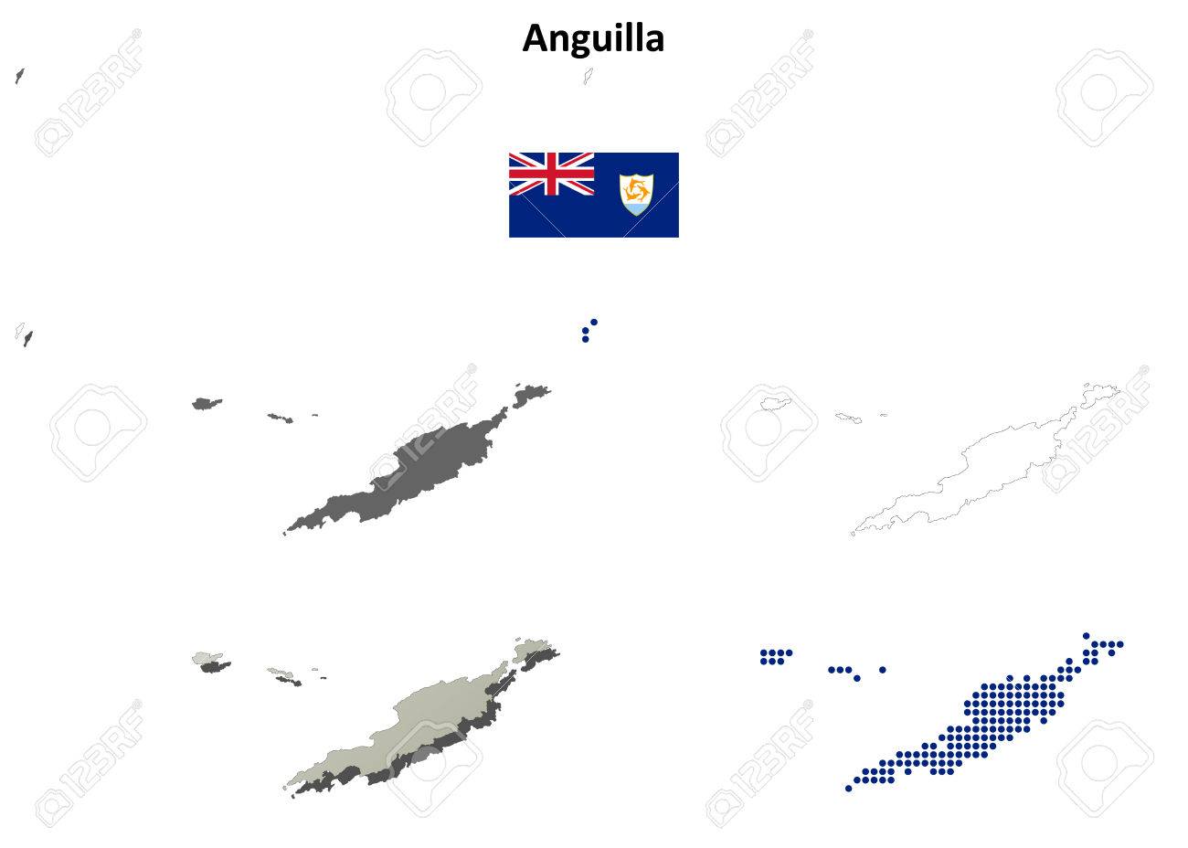 Anguilla Blank Detailed Vector Outline Map Set Royalty Free Cliparts Vectors And Stock Illustration Image