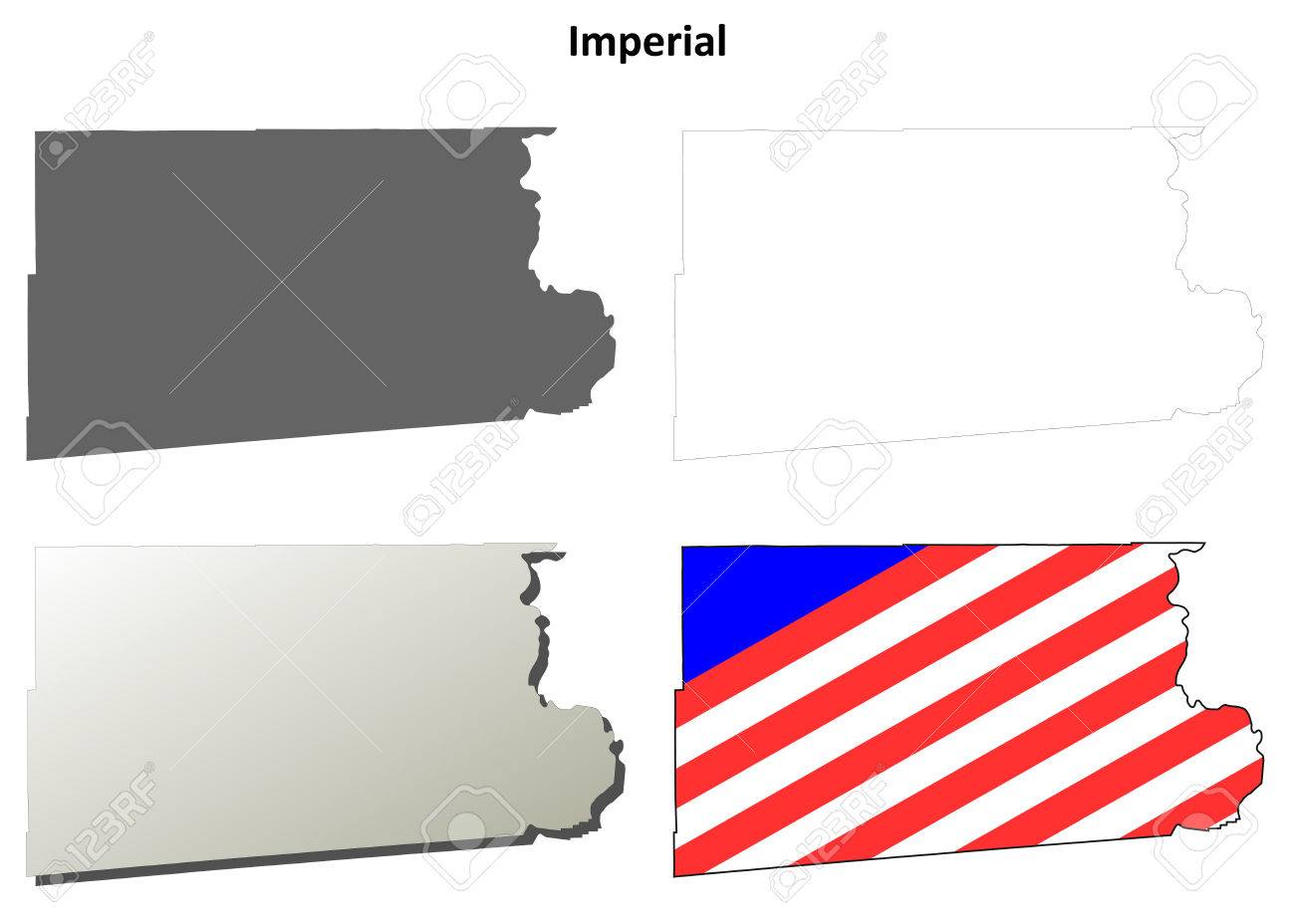 Imperial County California Blank Outline Map Set Stock Vector Imperial County California Blank Outline Map Set Stock Vector
