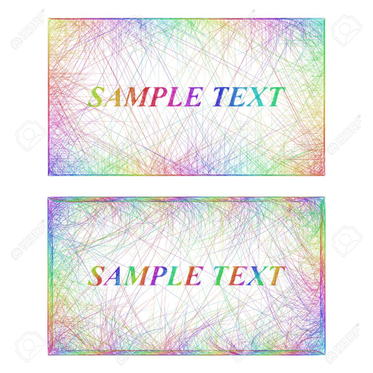 sketch business card border templates in rainbow colors royalty free business card border template