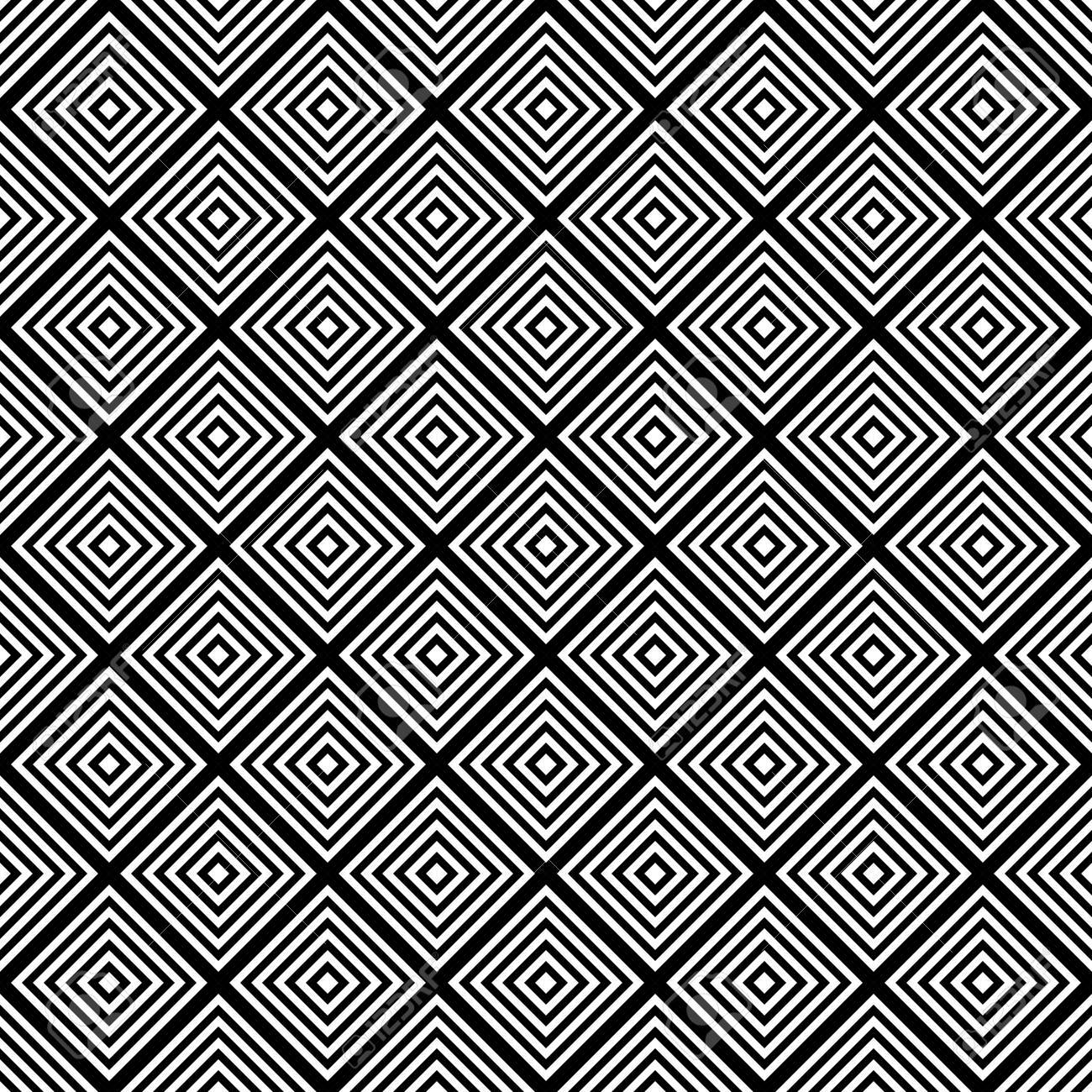 Seamless Black And White Square Grid Pattern Vector Background