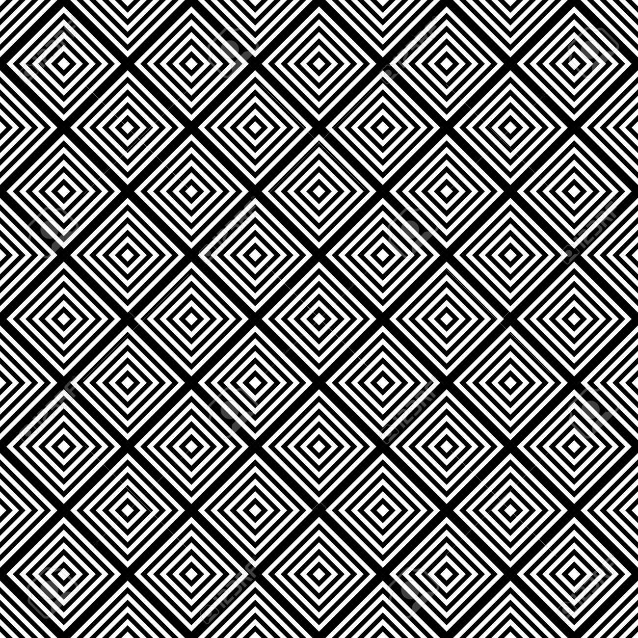 Seamless Black And White Square Grid Pattern Vector Background