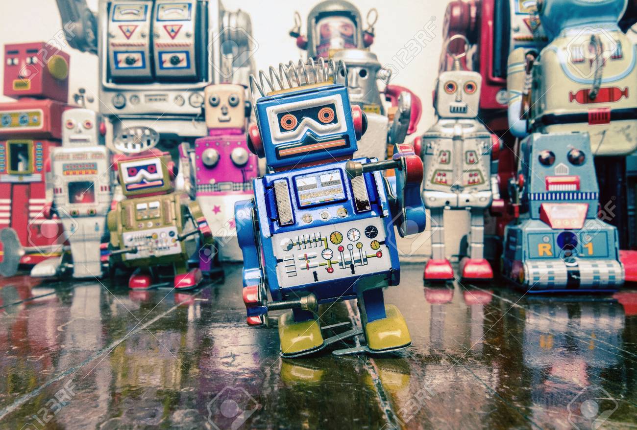 little blue robot toy