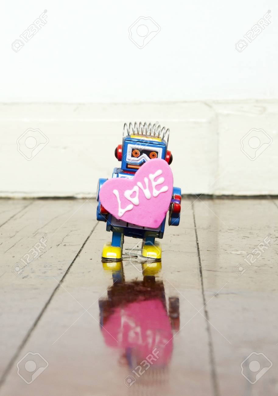 little blue robot toy