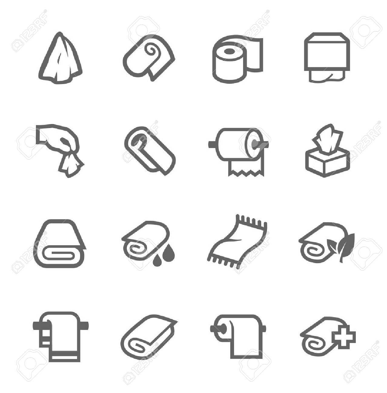 Towels And Napkins Icons Royalty Free Cliparts Vectors And Stock Illustration Image