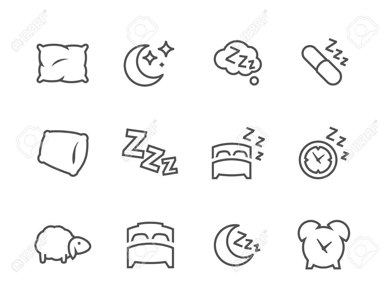 Simple Set Of Sleep Related Vector Icons For Your Design Royalty Free Svg Cliparts Vectors And Stock Illustration Image