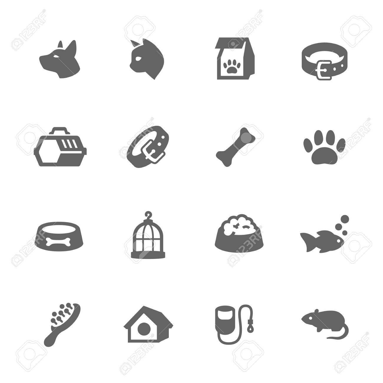 あなたのデザイン ペット関連ベクトルのアイコンのシンプルなセット のイラスト素材 ベクタ Image 4373