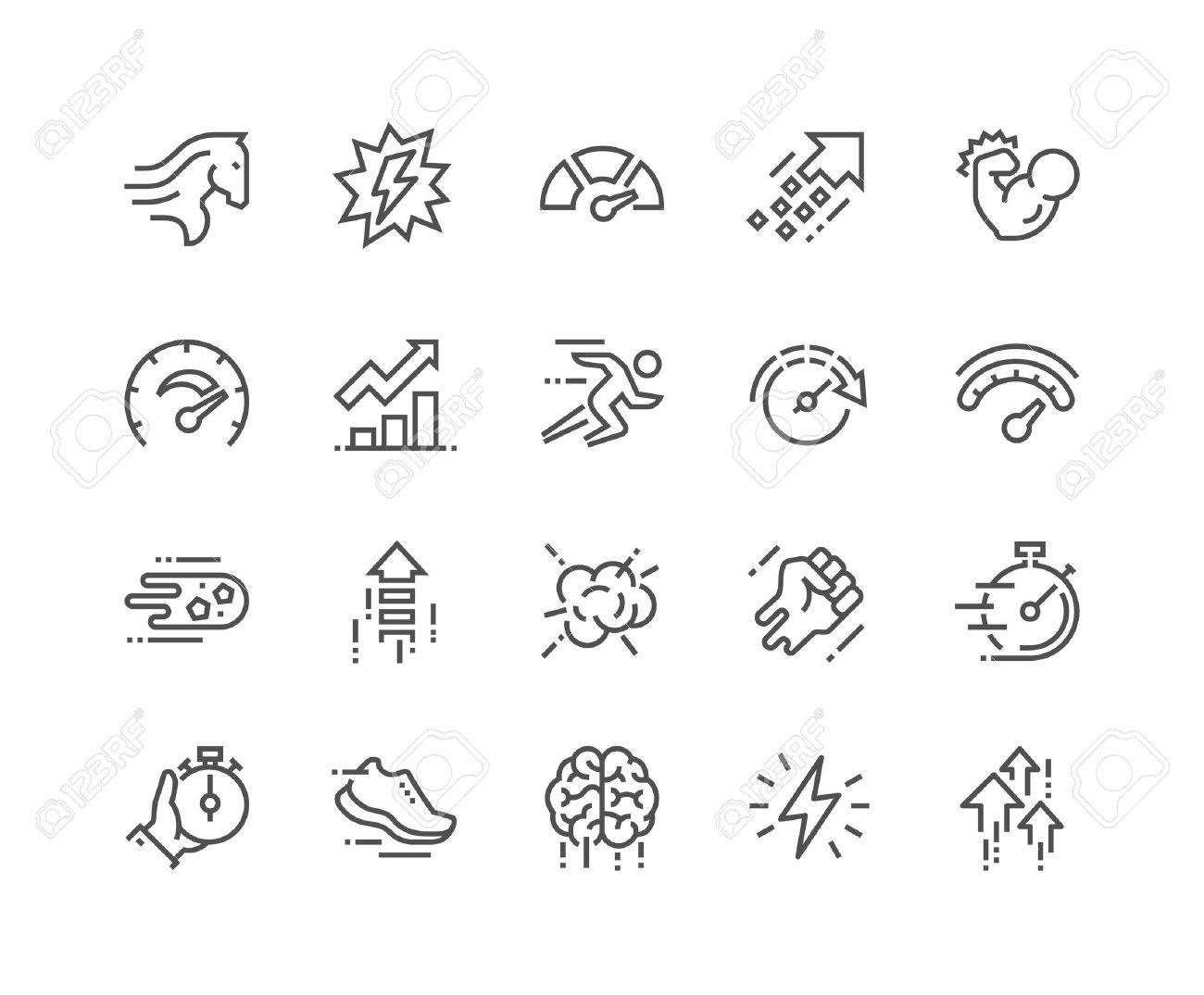 Simple Set of Performance Related Line Icons. Contains such Icons as Power, Speed, Graph, Sprint, Boost, Brain, Gain and more. Editable Stroke. 48x48 Pixel Perfect. - 60231344 Simple Set of Performance Related Line Icons. Contains such Icons as Power, Speed, Graph, Sprint, Boost, Brain, Gain and more. Editable Stroke. 48x48 Pixel Perfect. - 60231344