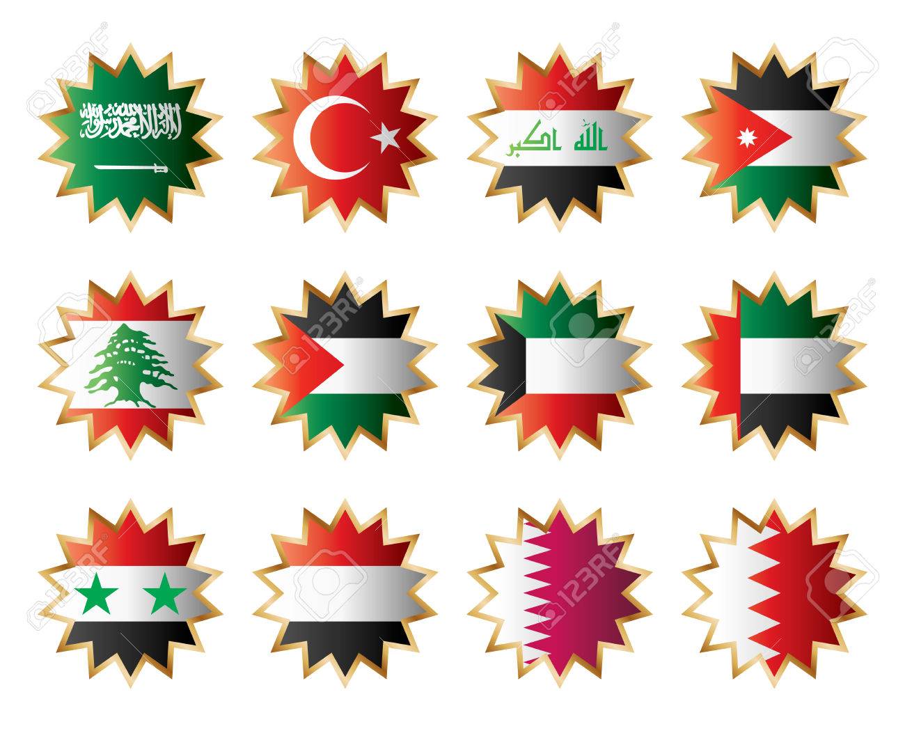 banderas medio oriente con nombre